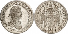 ALLEMAGNE
Poméranie, Charles XI (1660-1697). 1/3 thaler 1673.
Av. Buste lauré et cuirassé à droite. Rv. Écu couronné.
Km. 261. 10,22 grs.
Superbe ...