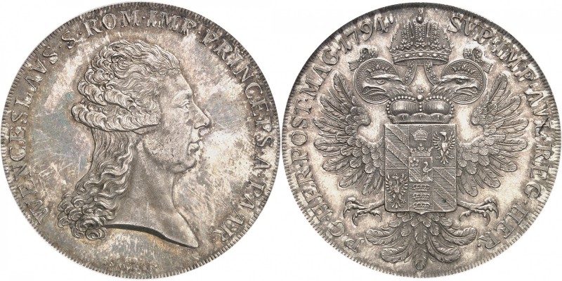 AUTRICHE
François-Joseph (1792-1835). Thaler 1794, Vienne.
Av. Tête nue à droi...