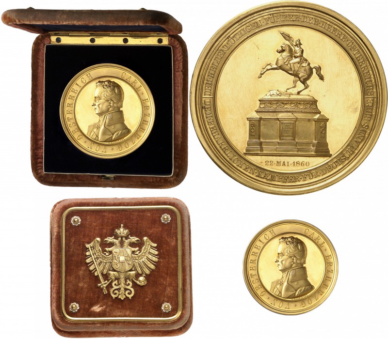 AUTRICHE
François Joseph (1848-1916). Médaille en or au poids de 40 ducats 1860...