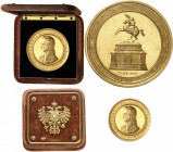 AUTRICHE
François Joseph (1848-1916). Médaille en or au poids de 40 ducats 1860, pour célébrer le « Karl mémorial », 22 mai 1860, par Radnitzky.
Av....