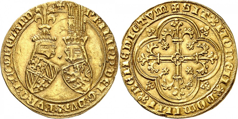 BELGIQUE
Flandres, Philippe le Hardi (1386-1387). Double heaume d’or, Gand.
Av...