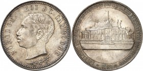 CAMBODGE
Norodom Ier (1860-1904). Médaille en argent hommage 1902 en argent. 
Av. Tête nue à gauche. Rv. Temple. 
Lec. 120. 34 mm. 16,34 grs.
Supe...
