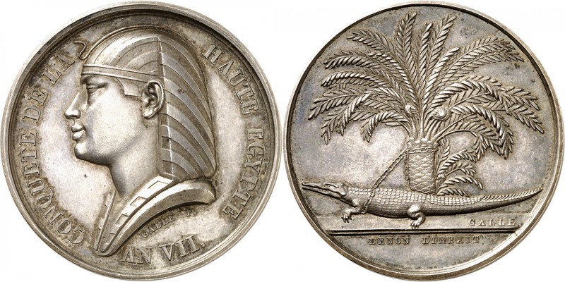 EGYPTE
Directoire. Médaille en argent, célébrant la conquête de la Haute Egypte...