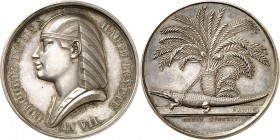 EGYPTE
Directoire. Médaille en argent, célébrant la conquête de la Haute Egypte An VII.
Av. Buste à gauche. Rv. Crocodile enchainé à un palmier.
Le...