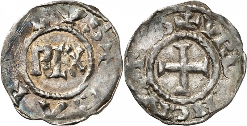 FRANCE
Carolingiens. Charles III le Simple (898-922). Denier argent, 911-922, V...