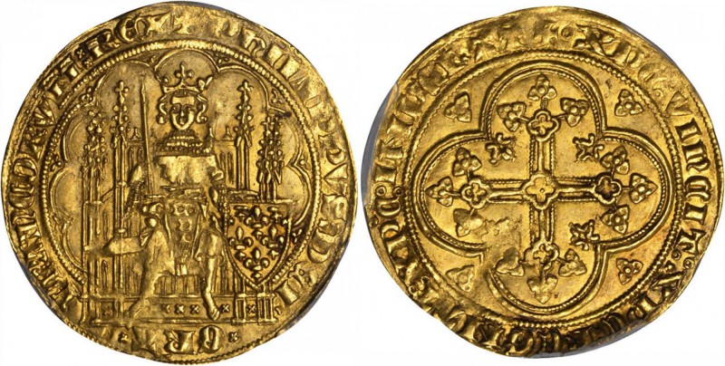FRANCE
Philippe VI (1328-1350). Écu d’or à la chaise deuxième émission 1343.
A...
