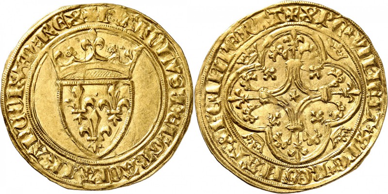 FRANCE
Charles VI (1380-1422). Écu d’or à la couronne première émission.
Av. É...