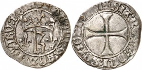 FRANCE
Charles VII (1422-1461). Petit blanc au K, Tours.
Av. K couronné. Rv. Croix accosté de deux lis.
Dup. 475. 1,72 grs.
Rare dans cette qualit...