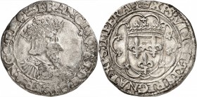 FRANCE
François Ier (1515-1547). Teston, Angers.
Av. Buste du Roi à droite, barbu, portant une cuirasse à l’antique. Rv. Écu de France couronné dans...