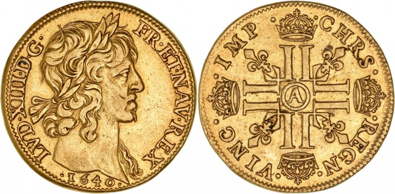FRANCE
Louis XIII (1610-1643). Double louis d’or 1640, Paris.
Av. Tête laurée ...