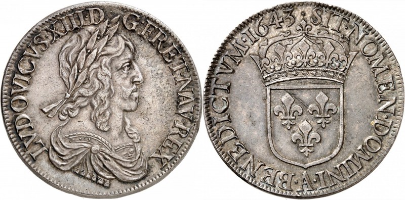 FRANCE
Louis XIII (1610-1643). Écu de 60 sols, deuxième poinçon de Warin 1643, ...