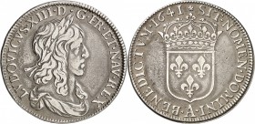 FRANCE
Louis XIII (1610-1643). 1/2 écu 1641 A, Paris.
Av. Buste lauré et drapé à droite. Rv. Écu de France couronné. 
Dup. 1346. 13,27 grs.
Millés...