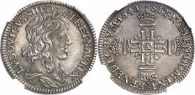 FRANCE
Louis XIII (1610-1643). 7,5 sols ou quart de franc 1641, essai par Warin.
Av. Buste lauré et drapé du roi à droite, les cheveux longs. Rv. Cr...