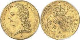 FRANCE
Louis XV (1715-1774). Double Louis d’or à la vieille tête 1771 A, Paris.
Av. Tête laurée à gauche. Rv. Ecus ovales couronnés. 
G. 342, Fr. 4...