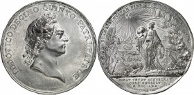 FRANCE
Louis XV (1715-1774). Paire de médaille uniface en étain 1770 célébrant le rattachement de la Corse à la France, par Roëttiers.
Av. Buste lau...