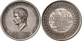 FRANCE
Consulat (1799-1804). Médaille en argent 1801, célébrant la paix avec l’Angleterre et la reconnaissance des Lyonnais, par Mercié.
Av. Tête à ...