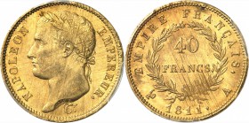 FRANCE
Premier Empire (1804-1814). 40 francs or 1811, Paris.
Av. Tête laurée à gauche. Rv. Valeur dans une couronne.
G. 1084. 12,88 grs. 
PCGS MS ...