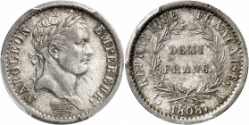 FRANCE
Premier Empire (1804-1814). 1/2 franc 1808 A, Paris, buste fin. 
Av. Tête laurée à droite. Rv. Valeur dans une couronne.
G. 398.
PCGS MS 63...