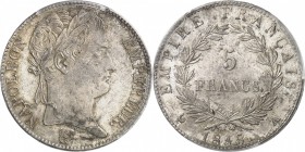 FRANCE
Cent jours (1815). 5 francs 1815, Paris.
Av. Tête laurée à droite. Rv. Valeur dans une couronne. 
G. 595. 25,00 grs. 
PCGS MS 62. Superbe...