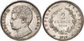 FRANCE
Napoléon II (1811-1832). 2 francs 1816, essai en argent.
Av. Tête nue à gauche. Rv. Valeur dans une couronne.
G. 515. 9,27 grs.
Superbe
