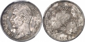 FRANCE
Charles X (1824-1830). 2 franc 1830 W, Lille.
Av. Tête nue à gauche. Rv. Écu de France couronné, entouré d’une couronne de laurier. 
G. 516....