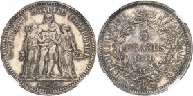 FRANCE
II° République (1848-1852). 5 francs 1848, Paris.
Av. Hercule, la Liberté et l’Egalite debout. Rv. Valeur dans une couronne. 
G. 683. 25,00 ...