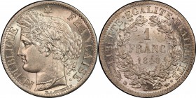 FRANCE
II° République (1848-1852). 1 franc 1849 K, Bordeaux.
Av. Tête de Cérès à gauche Rv. Valeur dans une couronne.
G. 457.
PCGS MS 64. Presque ...