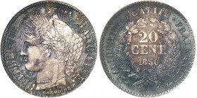 FRANCE
II° République (1848-1852). 20 centimes 1850 A, Paris.
Av. Tête de Cérès à gauche. Rv. Valeur dans une couronne. 
G. 303.
NGC MS 67. Patine...