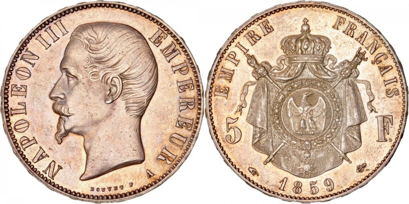FRANCE
Napoléon III (1852-1870). 5 francs 1859 A, Paris.
Av. Tête nue à gauche...