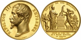 FRANCE
Napoléon III (1852-1870). Médaille en or 1859, frappé pour l’emprunt de 500 millions de francs pour le financement de la guerre d’Italie, par ...