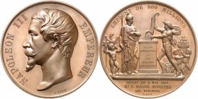 FRANCE
Napoléon III (1852-1870). Médaille en bronze 1859, frappé pour l’emprunt de 500 millions de francs pour le financement de la guerre d’Italie, ...