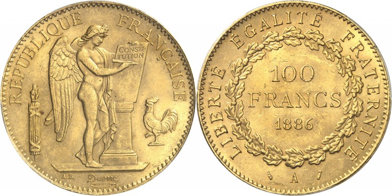 FRANCE
III° République (1870-1940). 100 francs or 1886, Paris.
Av. Le Génie gr...