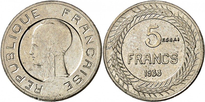 FRANCE
III° République (1870-1940). 5 francs 1933, concours de Cochet, maillech...
