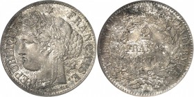 FRANCE
III° République (1870-1940). 2 francs 1871, Paris.
Av. Tête de Cérès à gauche. Rv. Valeur dans une couronne.
G. 530.
NGC MS 66. Magnifique ...