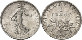 FRANCE
III° République (1870-1940). Franc 1914, Castelsarrasin.
Av. La semeuse à gauche. Rv. Branche d’olivier, au-dessus la valeur.
G. 467.
PCGS ...