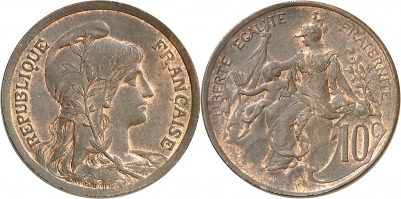 FRANCE
III° République (1870-1940). 10 centimes Dupuis (1897), essai en creux, ...