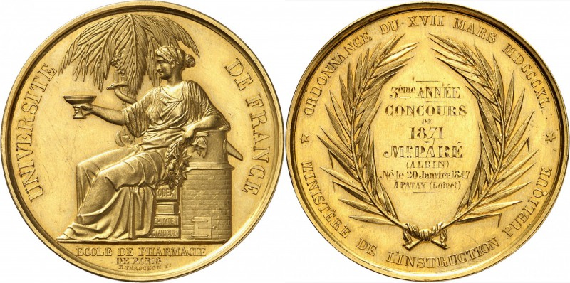 FRANCE
III° République (1870-1940). Médaille en or de l’université de France po...