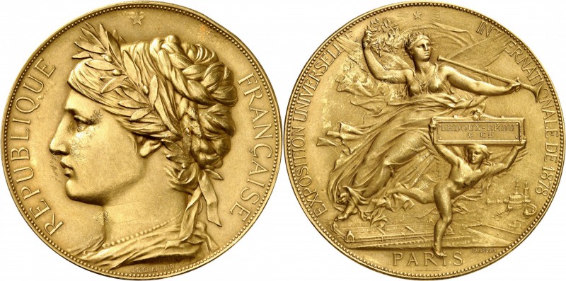FRANCE
III° République (1870-1940). Médaille en or frappée pour l’exposition un...