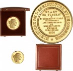 FRANCE
III° République (1870-1940). Médaille en or 1876, décerné à Mr le Baron de Flaghac à Saint Georges d’Aurac, par Barre.
Av. Tête à droite. Rv....