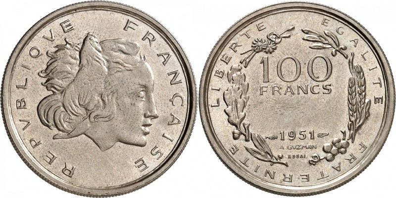 FRANCE
IV° République (1947-1958). 100 francs 1951, essai concours de Guzman.
...