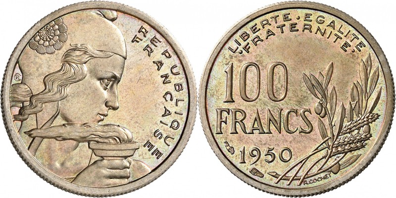 FRANCE
IV° République (1947-1958). 100 francs 1950, pré-série sans le mot essai...