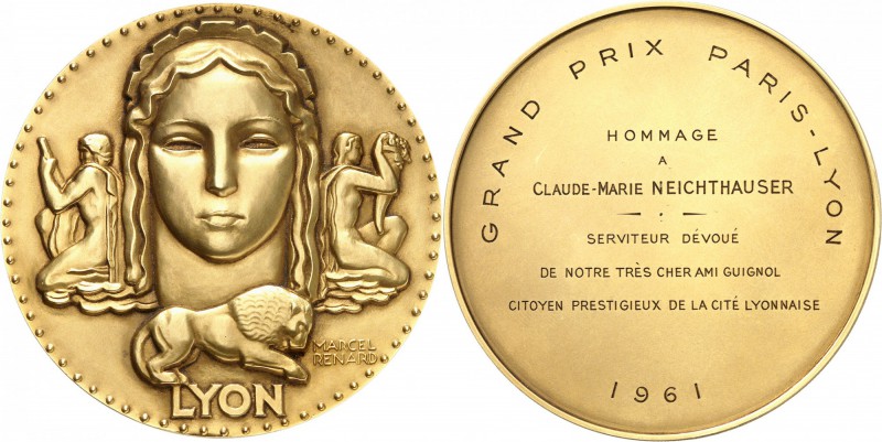 FRANCE
V° République (1959- à nos jours). Médaille en or 1961, attribuée à Clau...