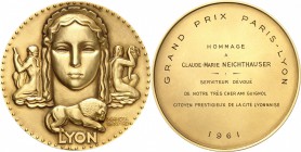FRANCE
V° République (1959- à nos jours). Médaille en or 1961, attribuée à Claude-Marie Neichthauser « serviteur dévoué de notre très cher ami Guigno...