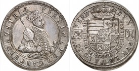 FRANCE FÉODALES
Alsace, Ensisheim, Ferdinand (1564-1595). Double Thaler, Ensisheim.
Av. Buste habillé, cuirassé et couronné à droite. Rv. Écu couron...