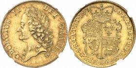 GRANDE-BRETAGNE
Georges II (1727-1760). 2 guinées 1739.
Av. Tête laurée à gauche. Rv. Écu couronné.
S. 3668.
NGC AU 58. Superbe