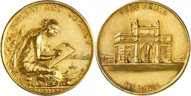 INDE
Georges V (1910-1935). Bombay art Society, médaille en or, attribuée sur l...