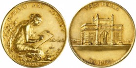 INDE
Georges V (1910-1935). Bombay art Society, médaille en or, attribuée sur la tranche à Ethel Gertrude Macmillan le 18 octobre 1929.
Av. Personna...