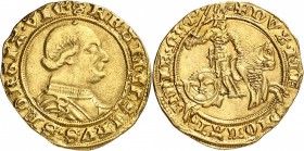 ITALIE
Milan, Francesco Sforza (1450-1466). Ducat.
Av. Buste habillé à droite. Rv. Cheval monté par un cavalier au galop à droite.
CNI 21/25, Fr. 5...