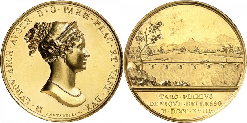 ITALIE
Parme, Marie-Louise (1815-1847). Médaille en or 1818, célébrant les trav...
