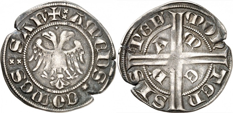 ITALIE
Savoie, Amédée V (1285-1323). Grosso.
Av. Aigle bicéphale. Rv. Croix.
...